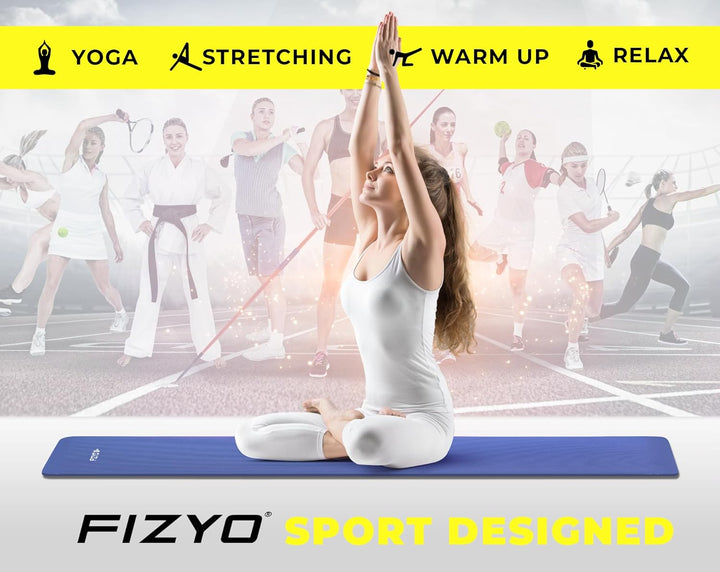 FIZYO Yogamatte 183x61x1 cm – Rutschfeste Fitness- &amp; Trainingsmatte aus NBR-Schaum – Gymnastikmatte