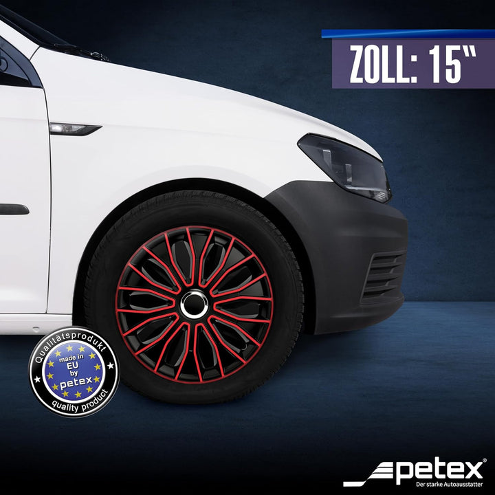 PETEX Voltec Pro Radzierblendenset, 38,1 cm (15 Zoll), in Schwarz/Rot (1350-3529)