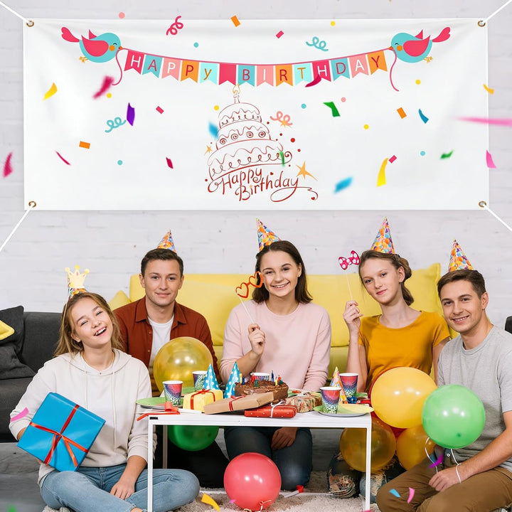 Weissem Leeres Banner 300x100cm，Langlebigem Polyester Banner 6m Aufhängeschnur Mit 12Pcs Permanente