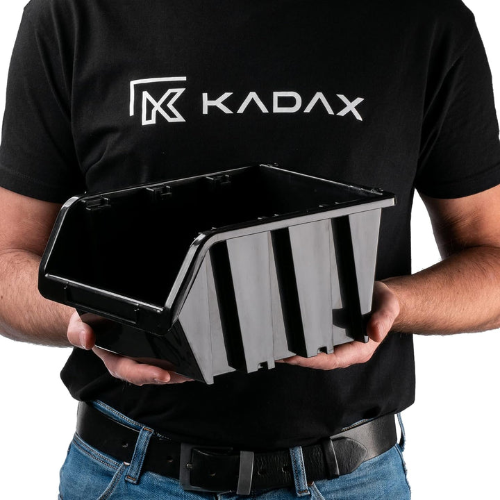 KADAX Werkstatt-Stapelkiste, Stapelbox aus PP Kunststoff, Sichtlagerbox in verschiedenen Grössen, La