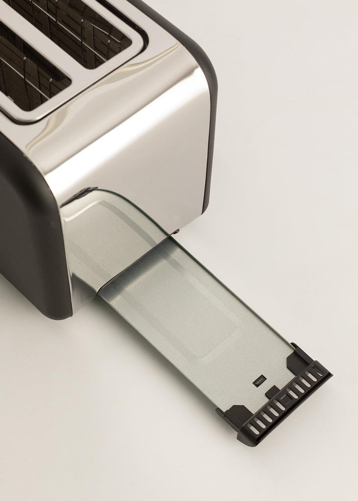 CREATE/TOAST RETRO XL/Toaster Schwarz / 6 Leistungsstufen, Krümelschublade, Thermostat, Auftauen, Au
