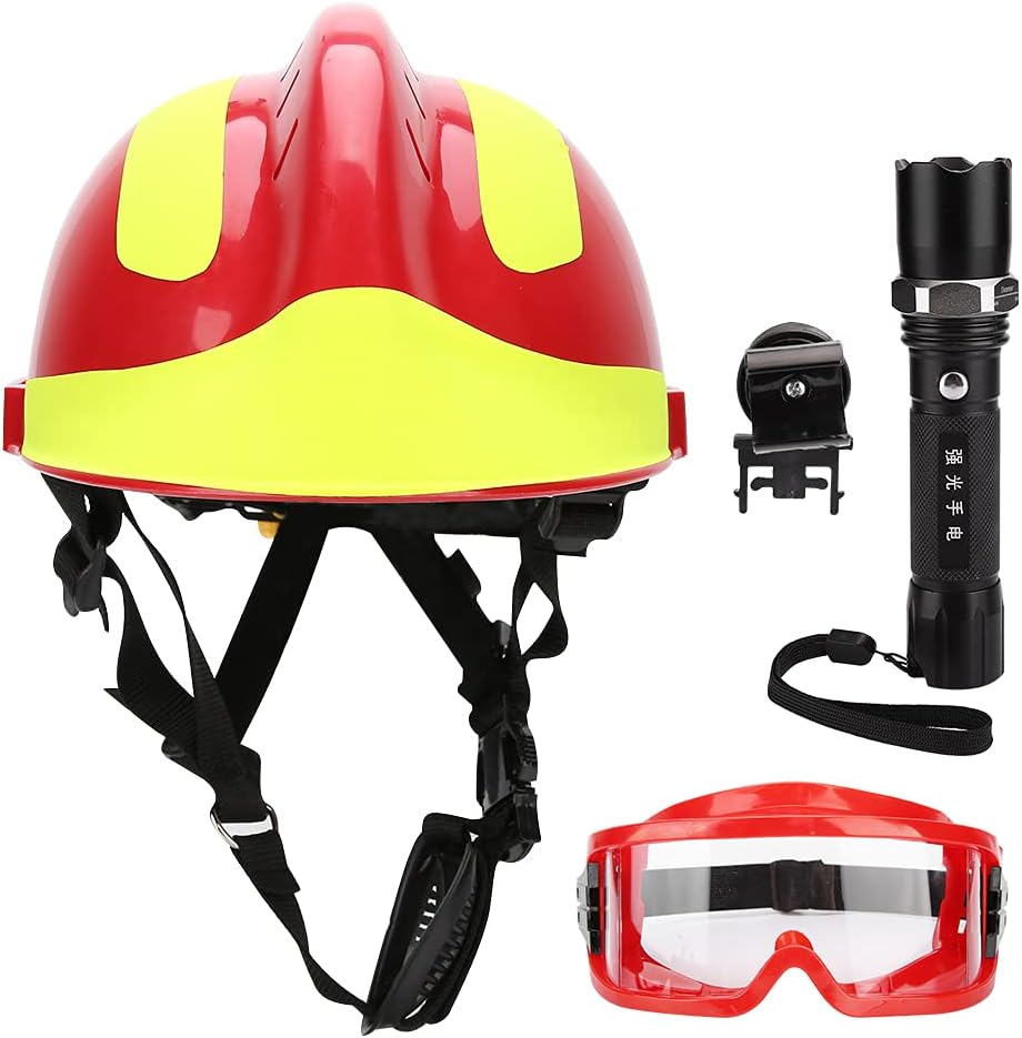 Rettungsschutzhelm Feuerwehrhelm Geschlossene Scheinwerfer und Brillen Outdoor Running Foot Camping