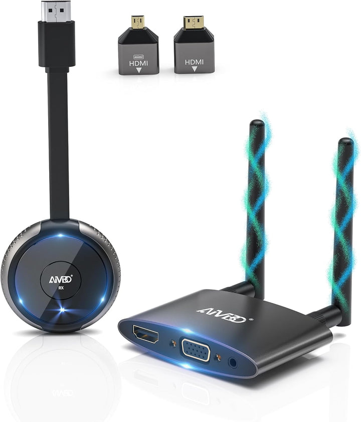 4K/5G Wireless HDMI Transmitter and Receiver, MpioLife Kabellos HDMI Sender und Empfänger, 165FT VGA