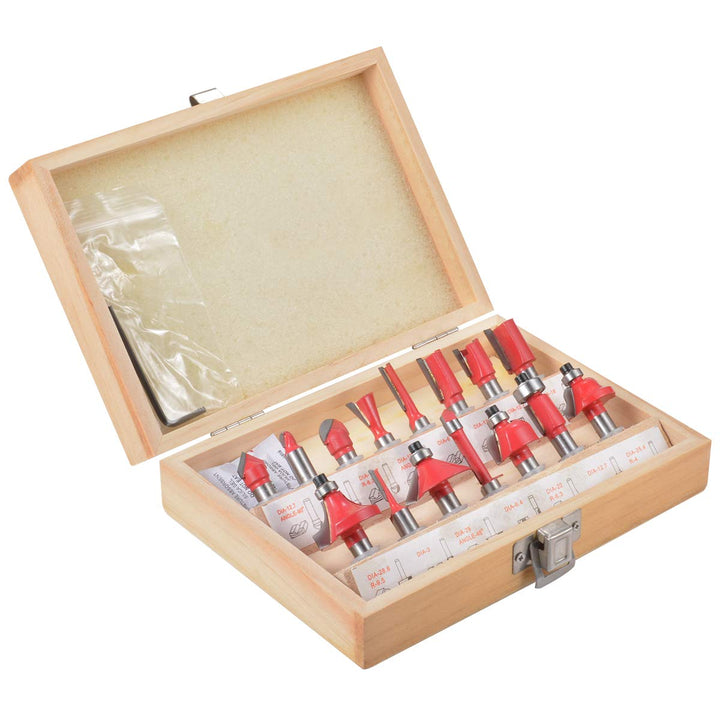 KATUR 15 stücke Hartmetall Fräser Set, 8mm Schaft Fräser Tool Kit mit Holzkiste für Heimwerker und D