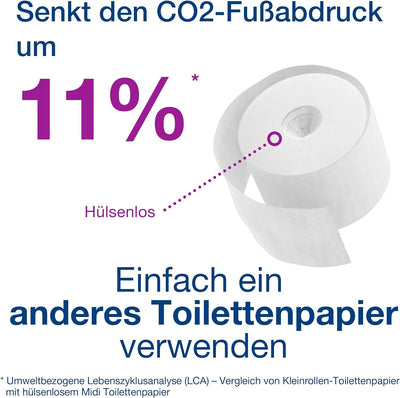 Tork Doppelrollenspender für hülsenloses Midi Toilettenpapier T7 Edelstahl, Hohe Kapazität, 472019,