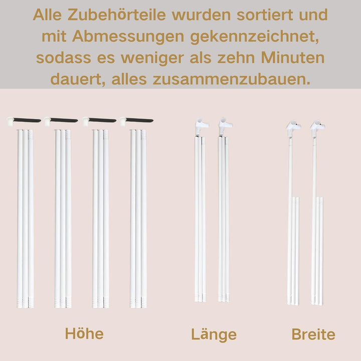 Beyeutao Betthimmel Rahmen 200x200cm Weiss Mückenetz Rahmen Moskitonetz Baldachin Rahmen Bed Canopy