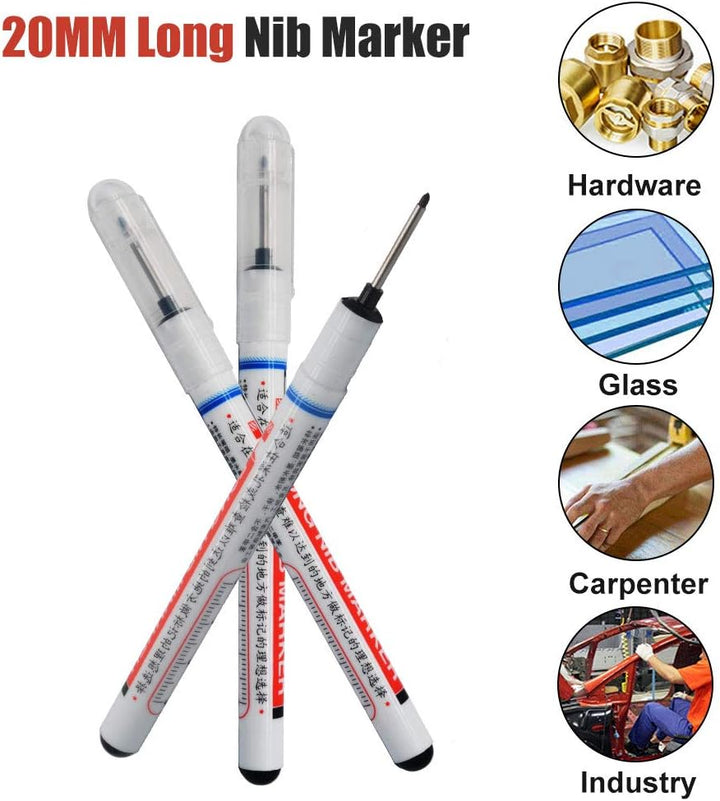 Permanentmarker für 0,7–1 mm extra lange Spitze, schwarz, 8 Stück, 8