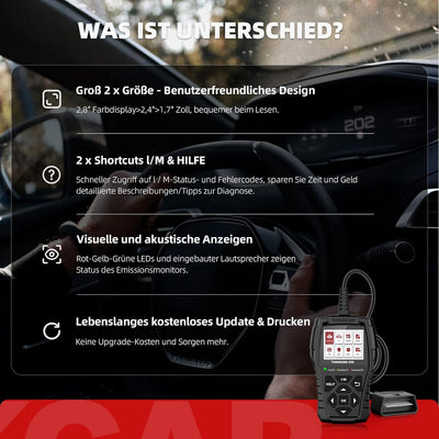 thinkcar OBD2 Diagnosegerät, OBD500 Diagnosegerät Auto Grosse Grösse & Deutsch Unterstützen, Volle O