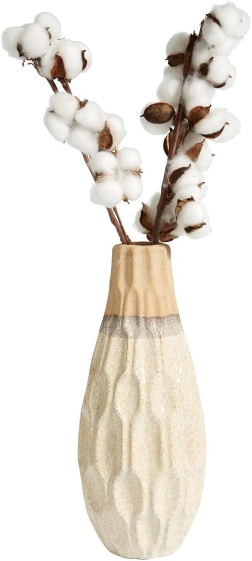 Vase Malia H35 D13cm Creme Steingut