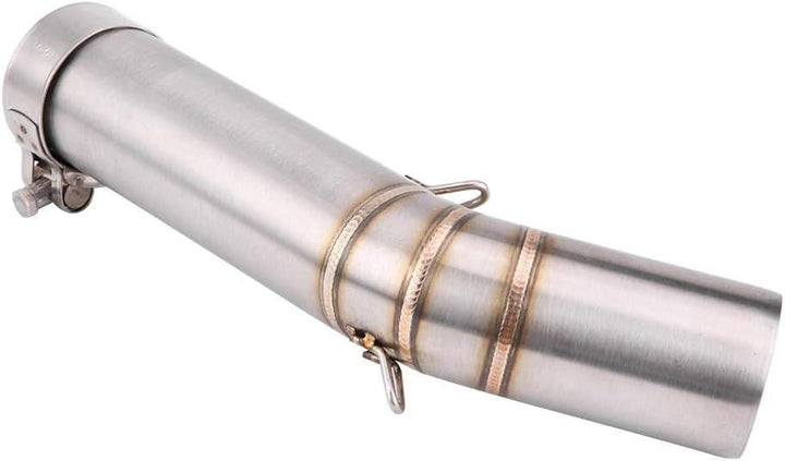 KIMISS Motorrad Auspuff Mittelrohr,51 mm Motorrad Auspuffrohr Edelstahl Auspuff Mittelstück mit Mont