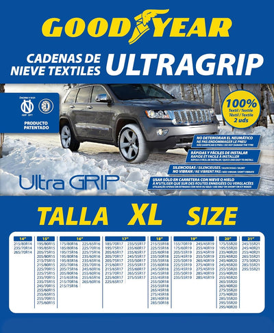 Goodyear Ultra GRIP Grösse XL 2er Set Textil Schneeketten für Autos ULTRA GRIP GRÖSSE XL, ULTRA GRIP