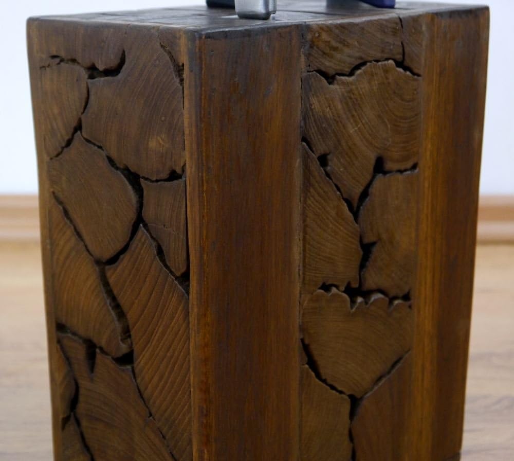 livasia Messerblock Puzzle aus Teakholz, unbestückter Messerständer, Aufbewahrung für Küchenmesser (