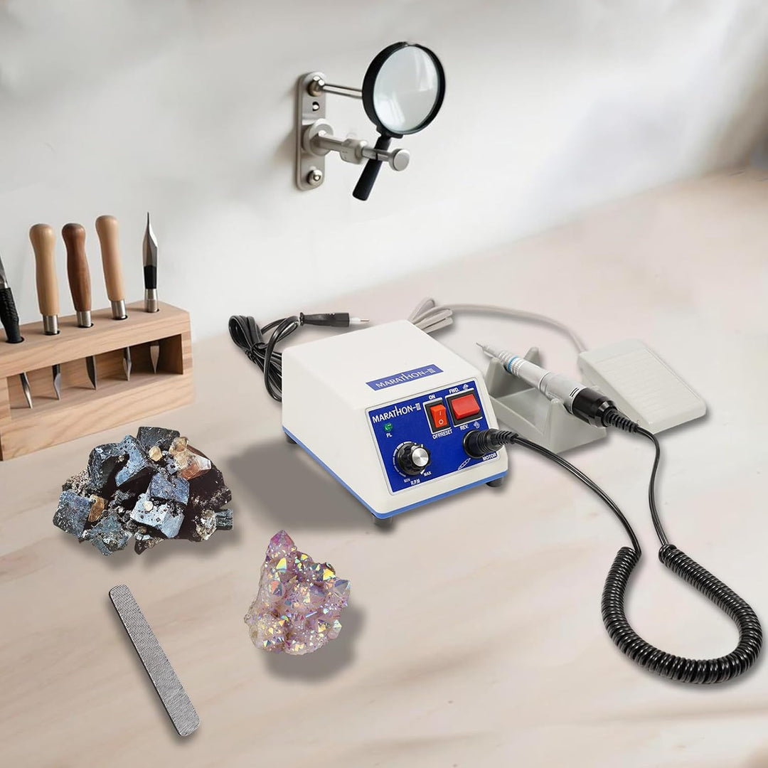 Mikromotor Fräsgerät Mit N10 Geradem & Winkelhandstück, Elektrische Bohrmaschine Für Zahnlabor Nagel
