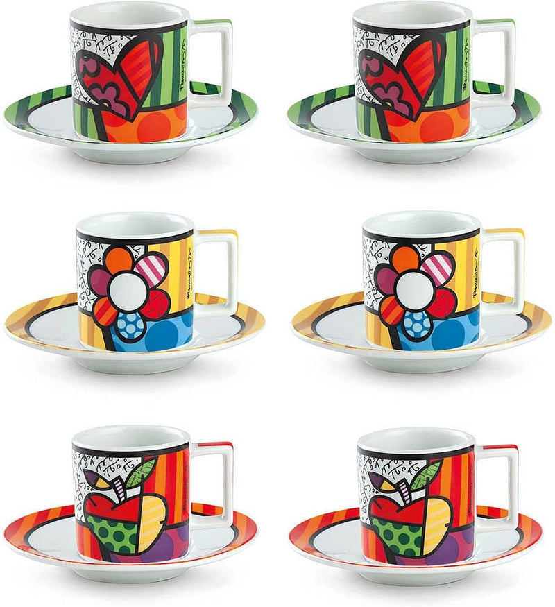 Egan 2 teilig Cappuccinotasse Set mit Untertassen von Britto - Herz ML.220