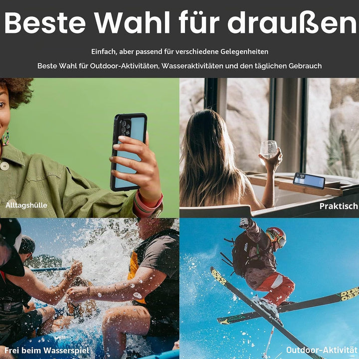 Miimall IP68 Wasserdicht Handyhülle Kompatibel mit Samsung Galaxy A54 Hülle, Galaxy A54 Hülle mit Di