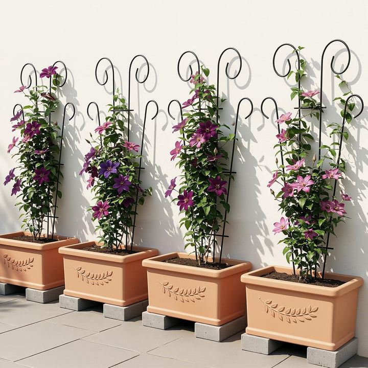 4er-Pack 109 cm / 43 Zoll Indoor-Pflanzenspalier für kletternde Topfpflanzen, Outdoor-Metallgarten-S