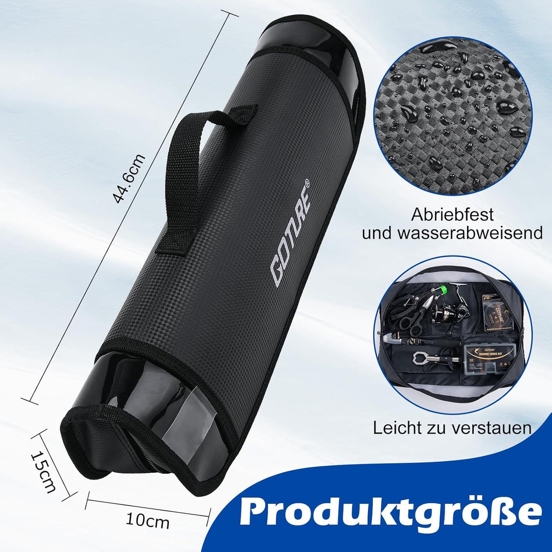 Goture Angelset Komplett, Teleskop-Brandungsrute aus Kohlefaser & Spinnrolle mit 9+1 gekapselten Kug