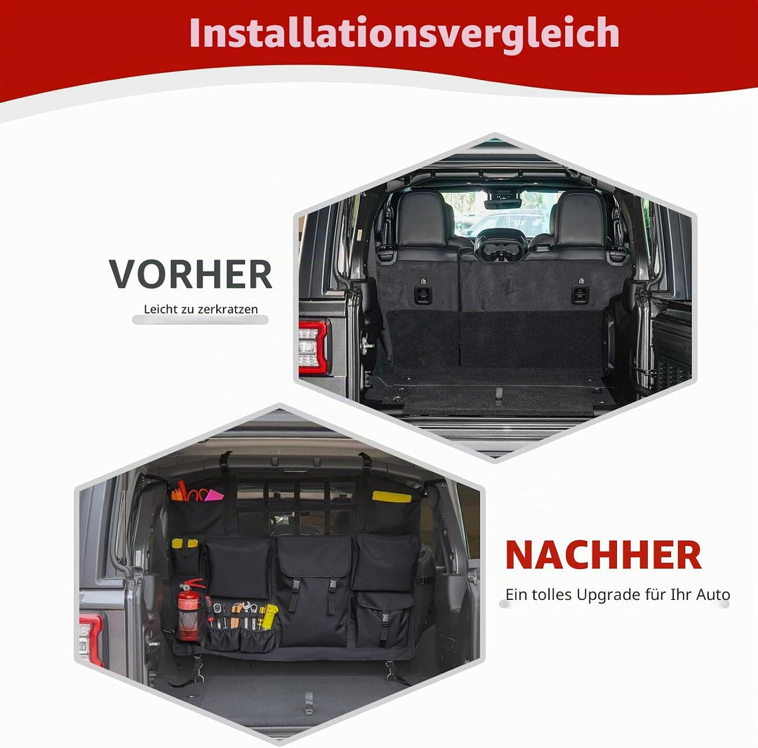 RT-TCZ Wrangler JK JL Kofferraum-Aufbewahrungstasche, Organizer mit mehreren Taschen, Werkzeug-Kits,