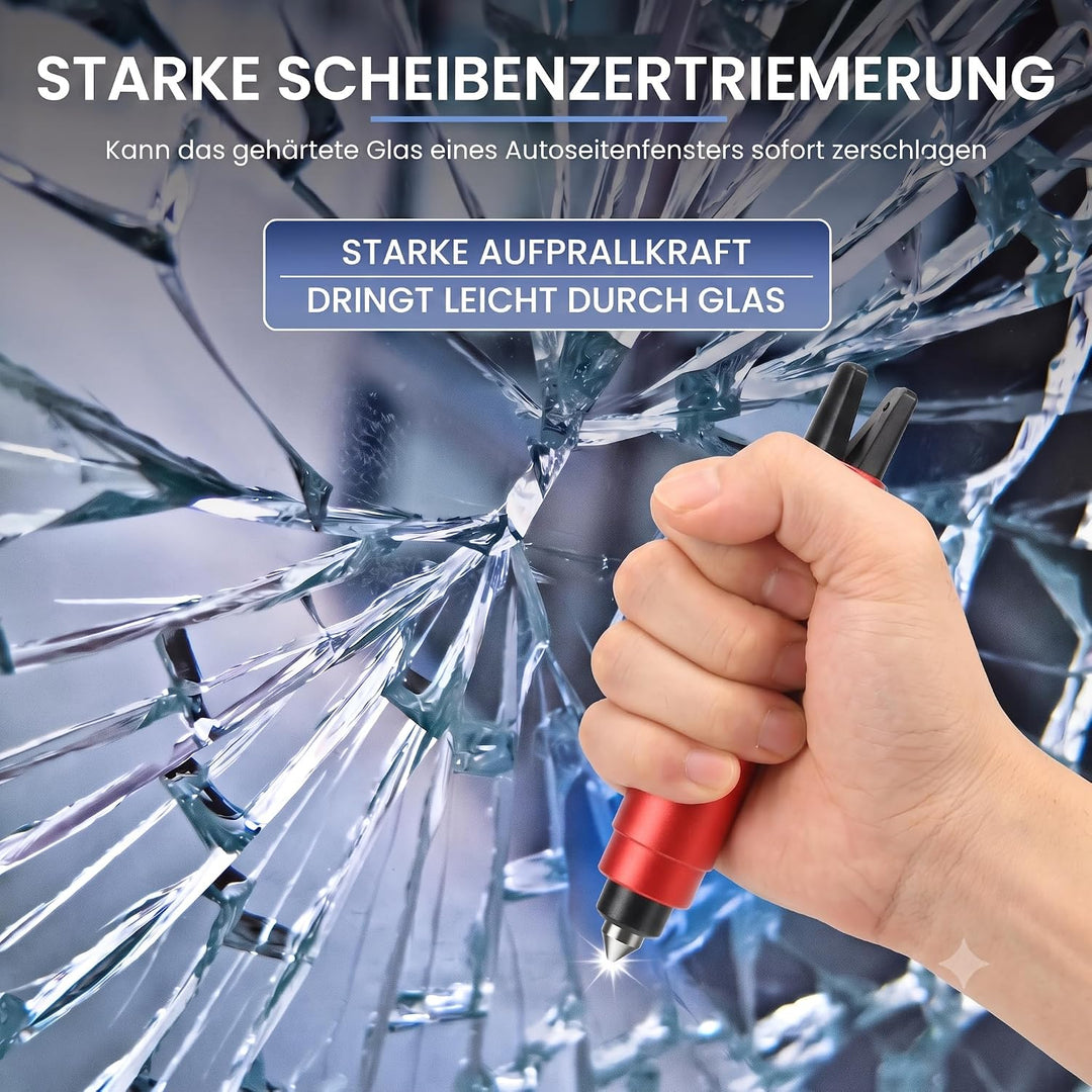 6 Stück Auto-Nothammer, 2 IN 1 tragbarer Scheibenbrecher | Auto Notfallwerkzeug mit Testglas,Rettung