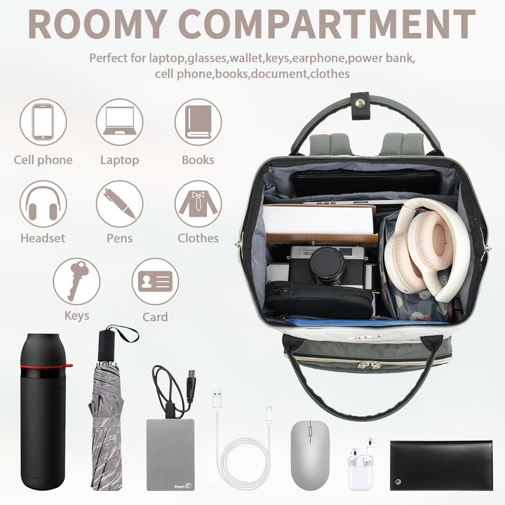 VANKEAN Laptop-Rucksack für Damen – Herren, Computer-Arbeitstasche, grosse Kapazität, wasserdicht, 3