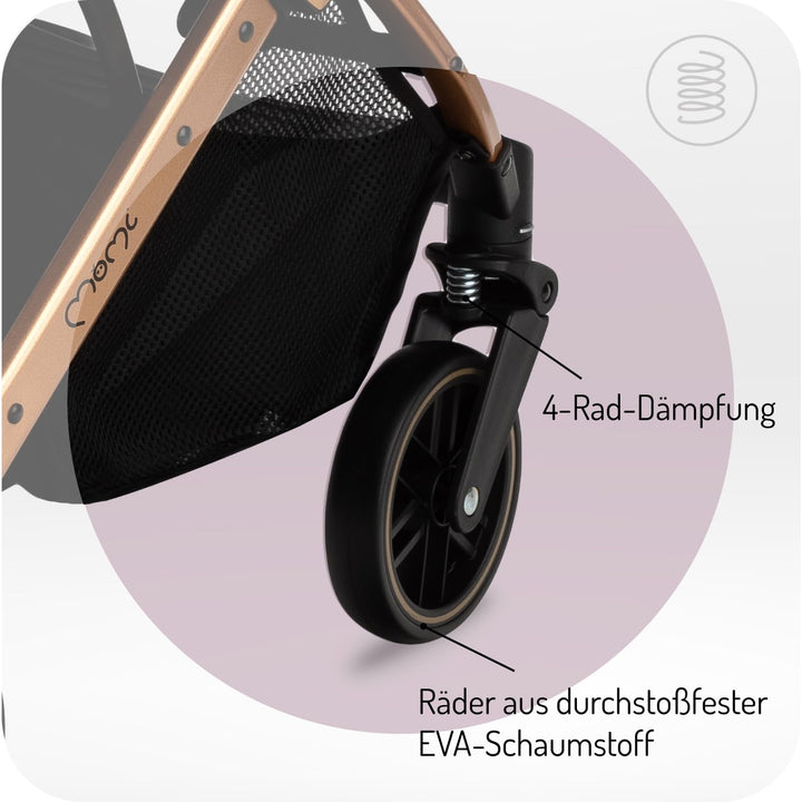 MOMI ESTELLE Kinderwagen für Kinder ab 6 Monat bis zu max körpergewicht von 15 kg, klappbar auf die