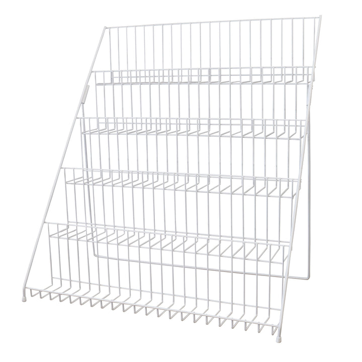 GERSO Grusskarten-Ausstellungsstand zusammenklappbar leicht weiss pulverbeschichtet, Weiss