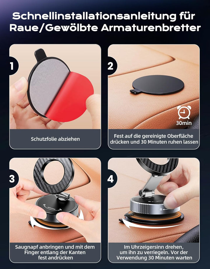 Mohard Vakuum Magnetischer Handyhalterung Auto für MagSafe Autohalterung, 2025 Upgraded [Nano Gel +