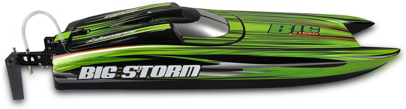 Amewi 26077 Big Storm Rennkatamaran Brushless 740mm ARTR, ferngesteuertes Boot, bis 65 Km/h, Grün/Sc