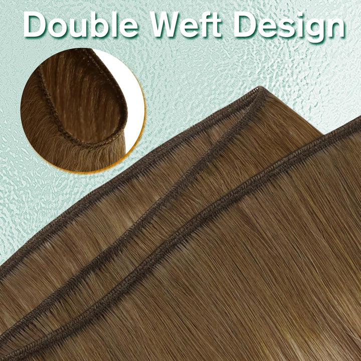 Easyouth Echthaar Tressen Extensions Braun Sew in Tressen Extensions Echthaar Remy Tressen Haarverla