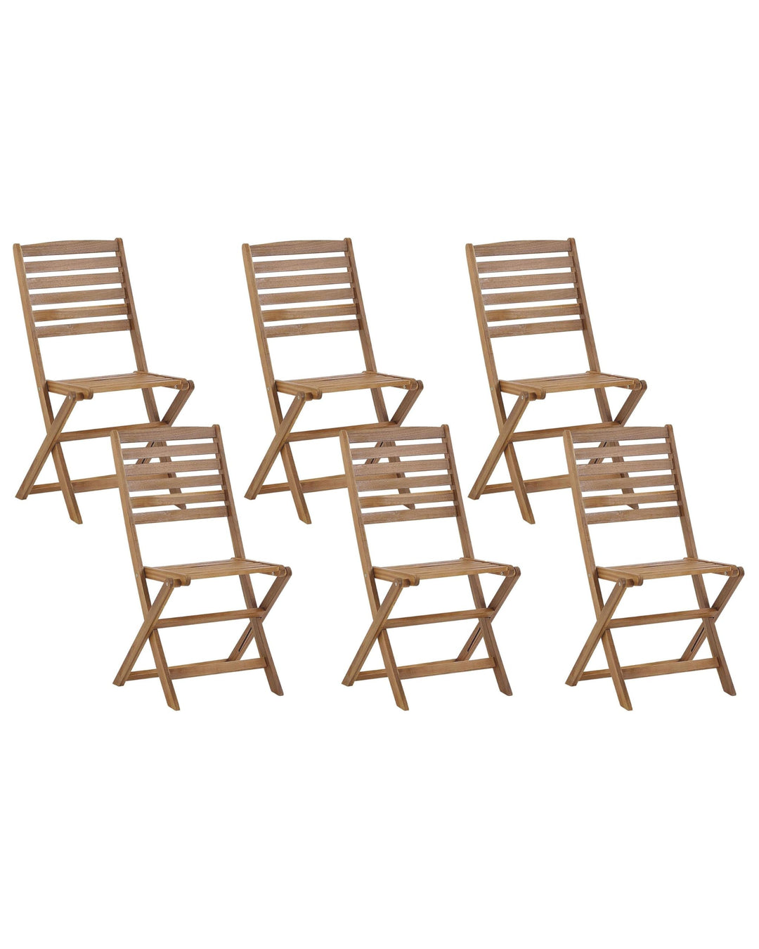 Gartenstuhl im 6er Set hellbraun Akazienholz Klappbar Tolve
