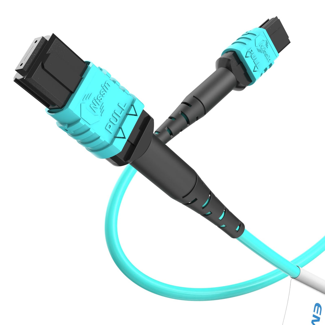 EMSECKO 12-adriges MPO zu MPO Glasfaserkabel 7M, Buchse Typ B, OM3 Multimode Glasfaser Patchkabel, L