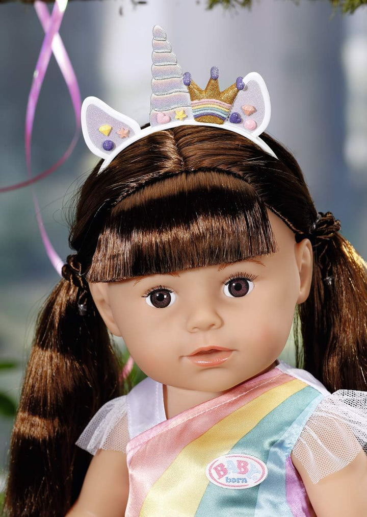 BABY born Fantasy Deluxe Prinzessin, buntes Prinzessin-Kostüm in Regenbogenfarben für 43 cm Puppen,