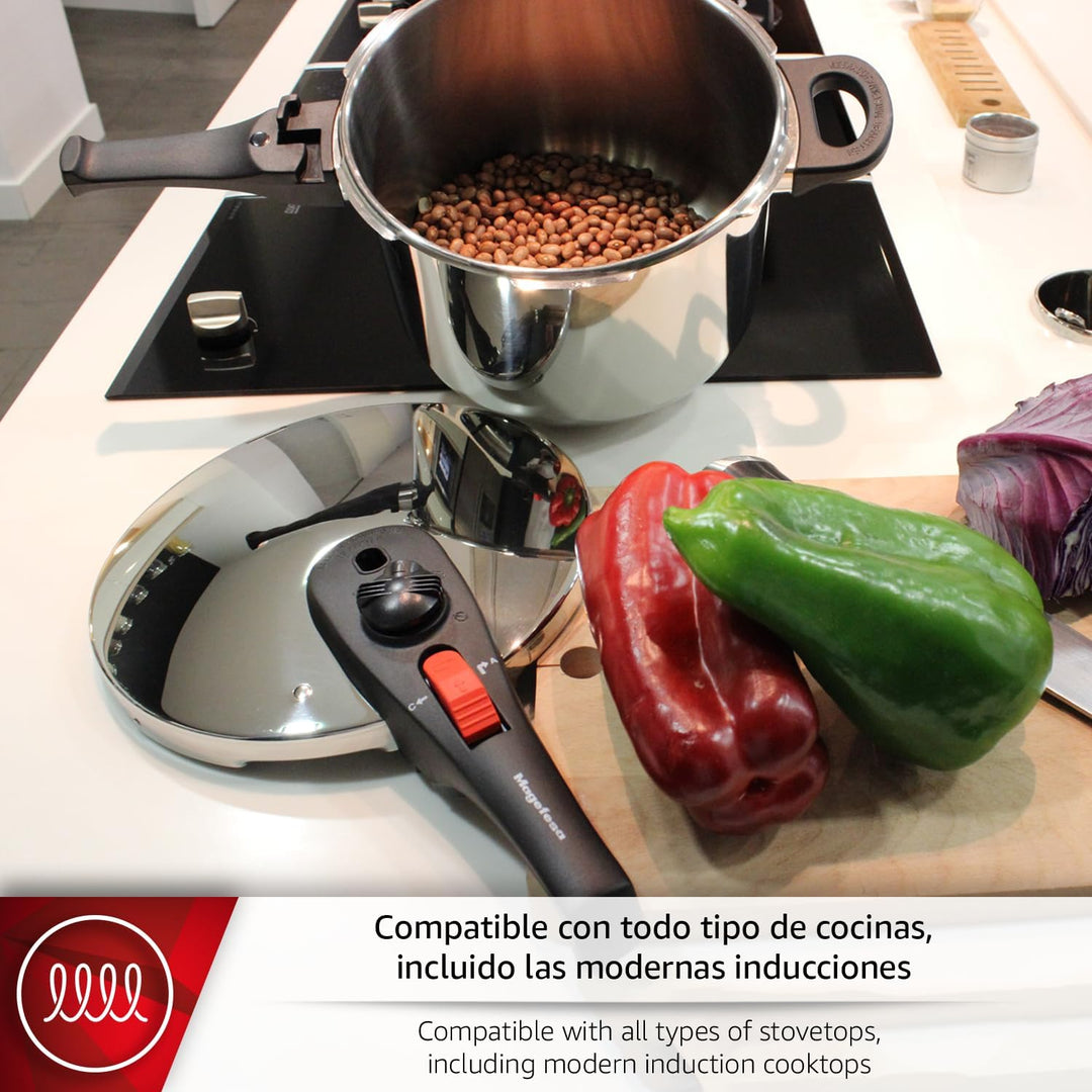 M MAGEFESA 01OPPRAPL06 MAGEFESA 01OPPRAPL06-Schnellkochtopf Modell Practika Plus, Edelstahl, (6L) UK