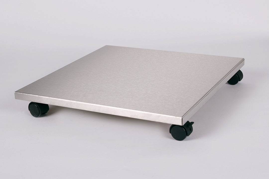 Möbelroller/Pflanzenroller (Profi) 50x50 cm, Edelstahl, 100kg, Bürorollen + Bremse, Marke: Szagato,