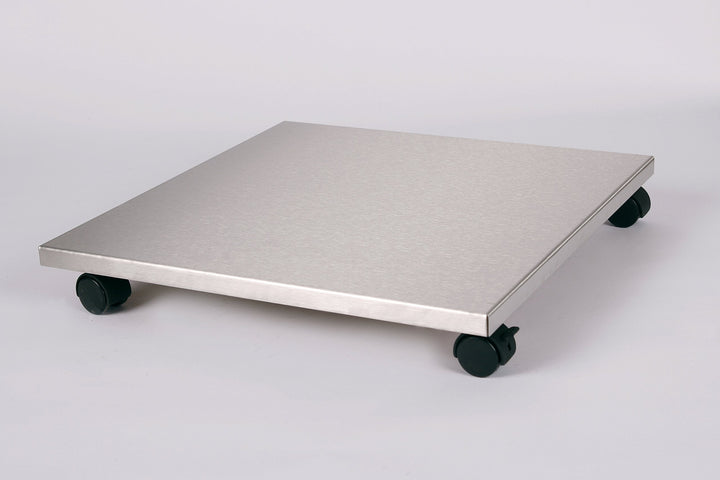 Möbelroller/Pflanzenroller (Profi) 50x50 cm, Edelstahl, 100kg, Bürorollen + Bremse, Marke: Szagato,