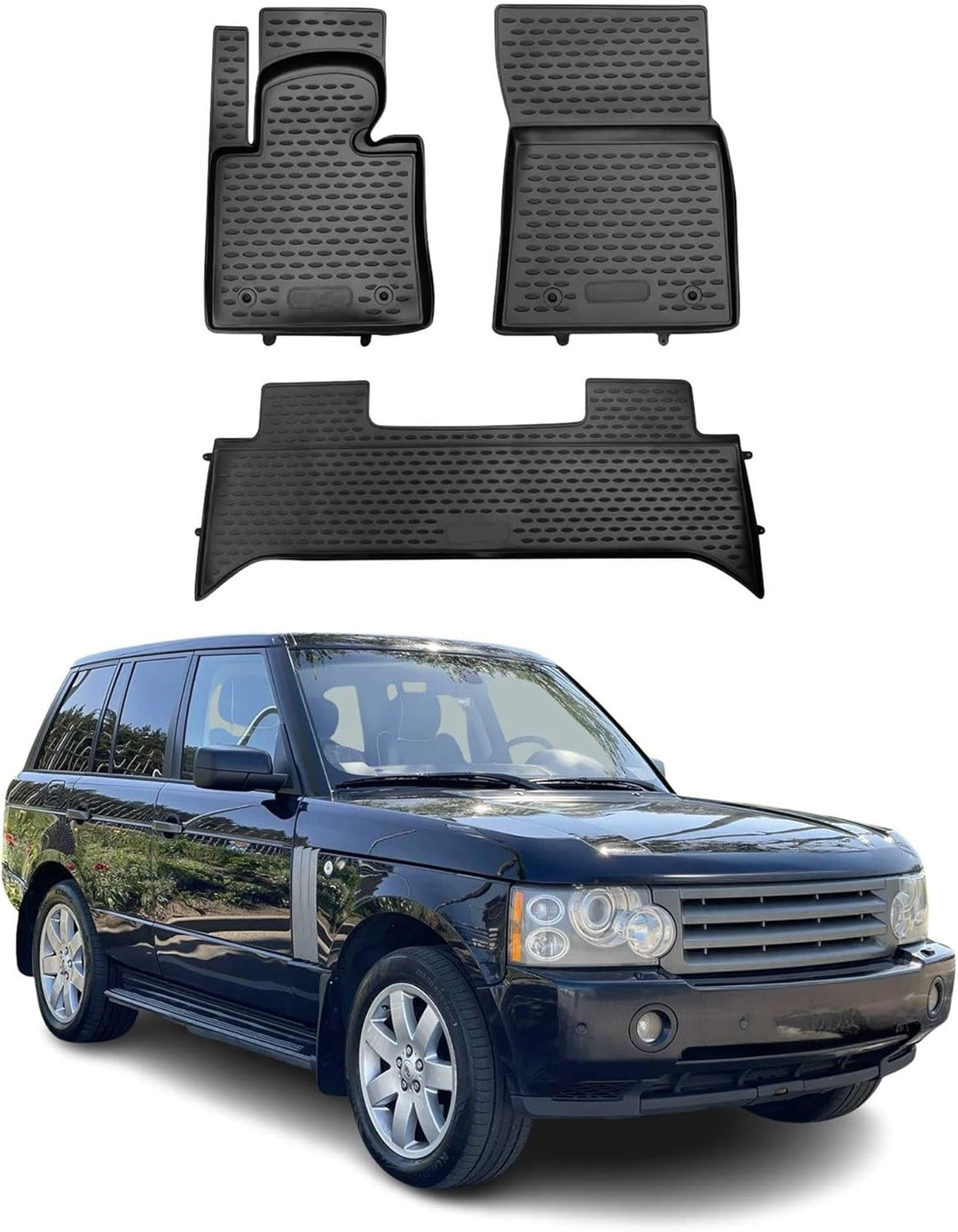 OMAC Gummimatten Fussmatten kompatibel mit Land Rover Range Rover 2002-2010 TPE Schwarz 3X, Range Ro