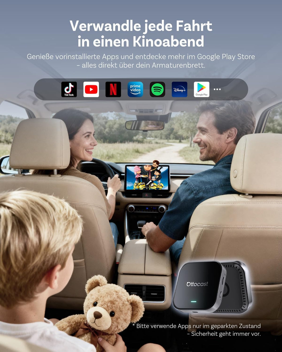 OTTOCAST E2 AI Box, 2026 Upgrade 3-in-1 Wireless CarPlay & Android Auto Adapter, Android 13 Car Mult
