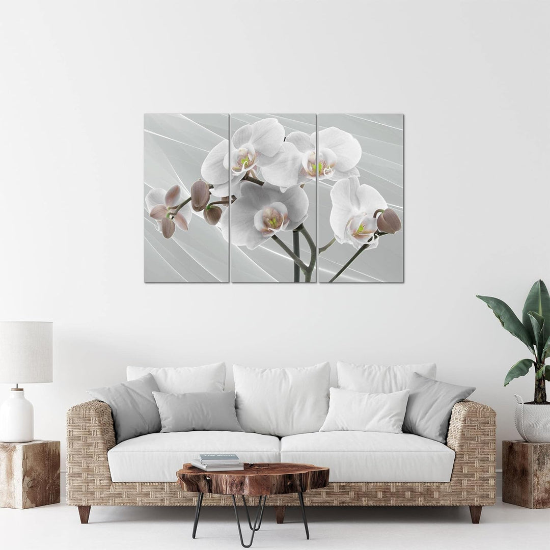 Runa Art Wandbilder Blumen Orchidee Bild XXL Wohnzimmer Schlafzimmer Grau Rosa Abstrakt 120 x 80 cm