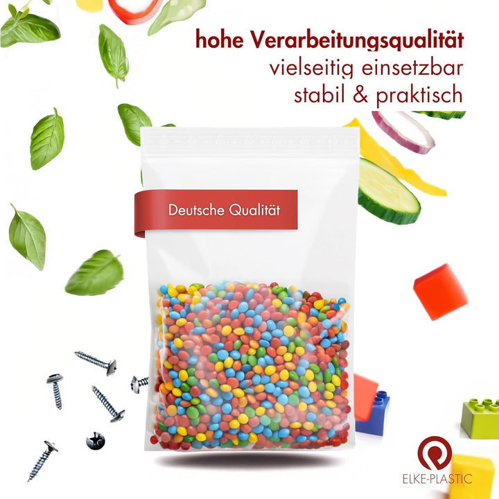 Elke-Plastic Druckverschlussbeutel - wiederverschliessbare Plastiktüte - Polybeutel - Plastikbeutel