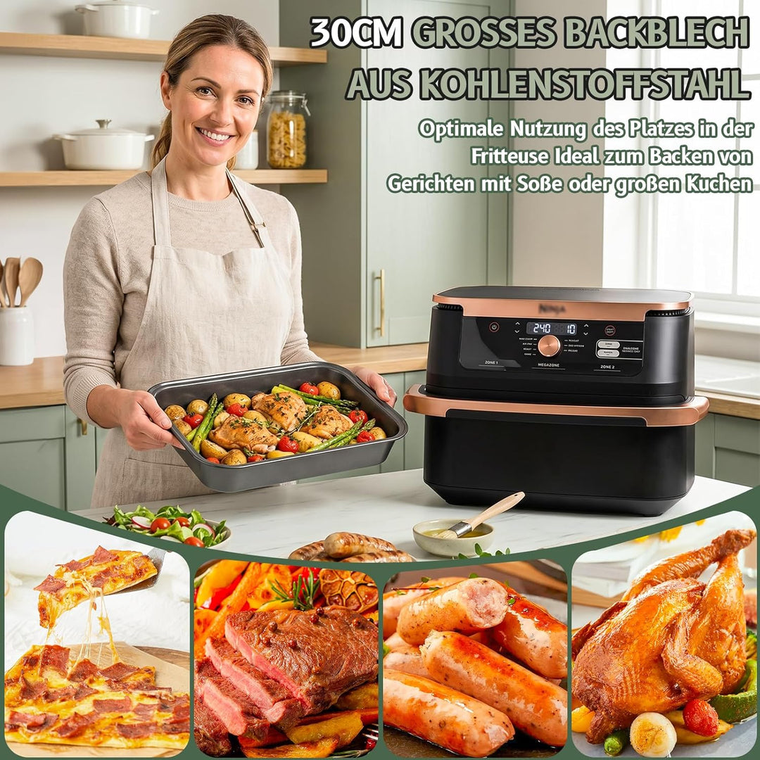Airfryer Zubehör für Ninja AF500EU Foodi FlexDrawer Dual Zone Ninja Heissluftfritteuse Zubehör mit 1
