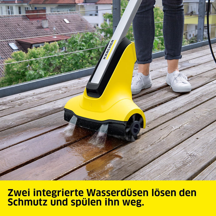 Kärcher Terrassenreiniger PCL 4 (Druck: 10 bar, 2 Bürstenwalzen für Holzoberflächen, 2 Wasserdüsen,