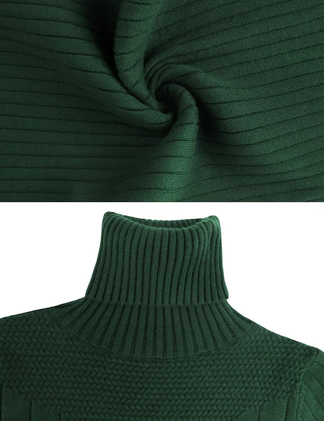 Irevial Damen Strickkleid Rollkragen Pullikleid Langarm Winterkleid Gestrickt Basic Pulloverkleid fü