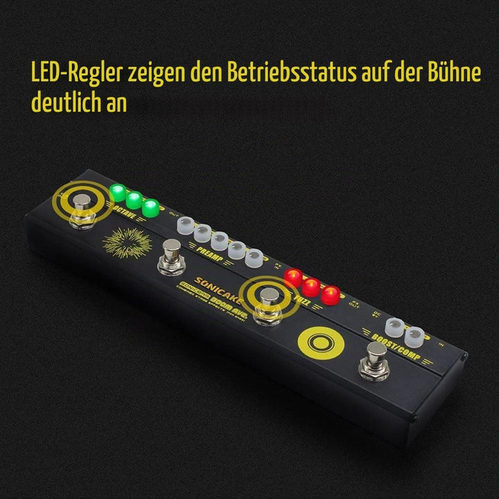 SONICAKE Multi Effektpedal Bass preamp Vorverstärker DI Box Multi Effektpedal mit Compressor Boost F