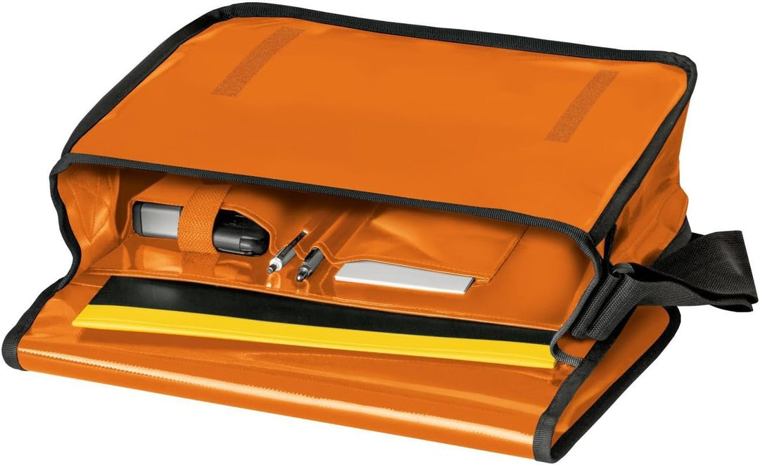VELOFLEX - Umhängetasche VELOCOLOR aus LKW-Plane Orange | Mit Handyfach, 2 Stiftfächern, Einsteckfac