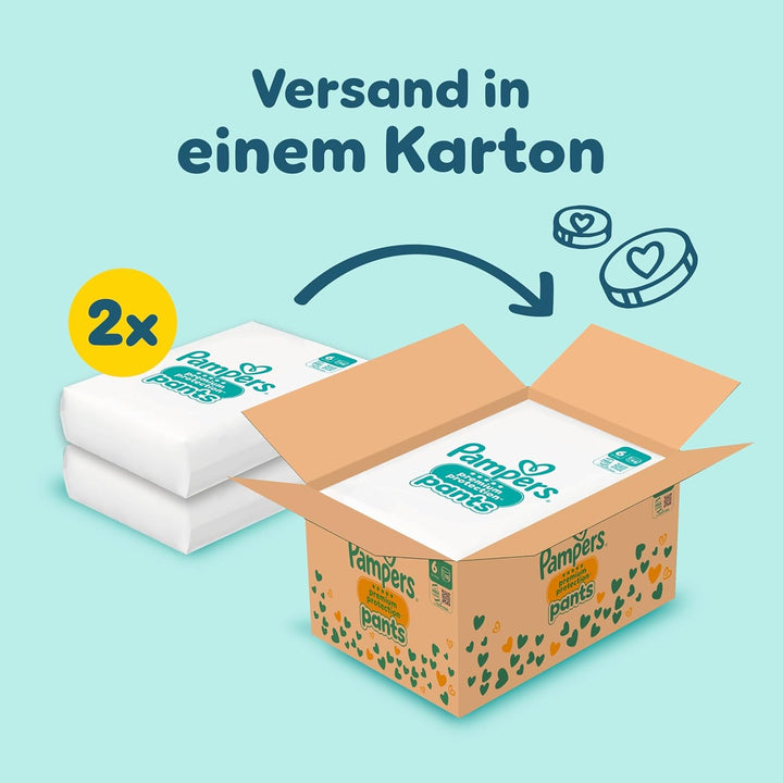 Pampers Baby Windeln Pants Grösse 6 (15kg+) Premium Protection, Extra Large mit Stop- und Schutz Täs