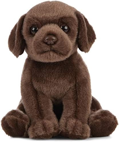 Living Nature AN490 Plüschtier Hund und Welpe, Dunkelbraun, Bundle