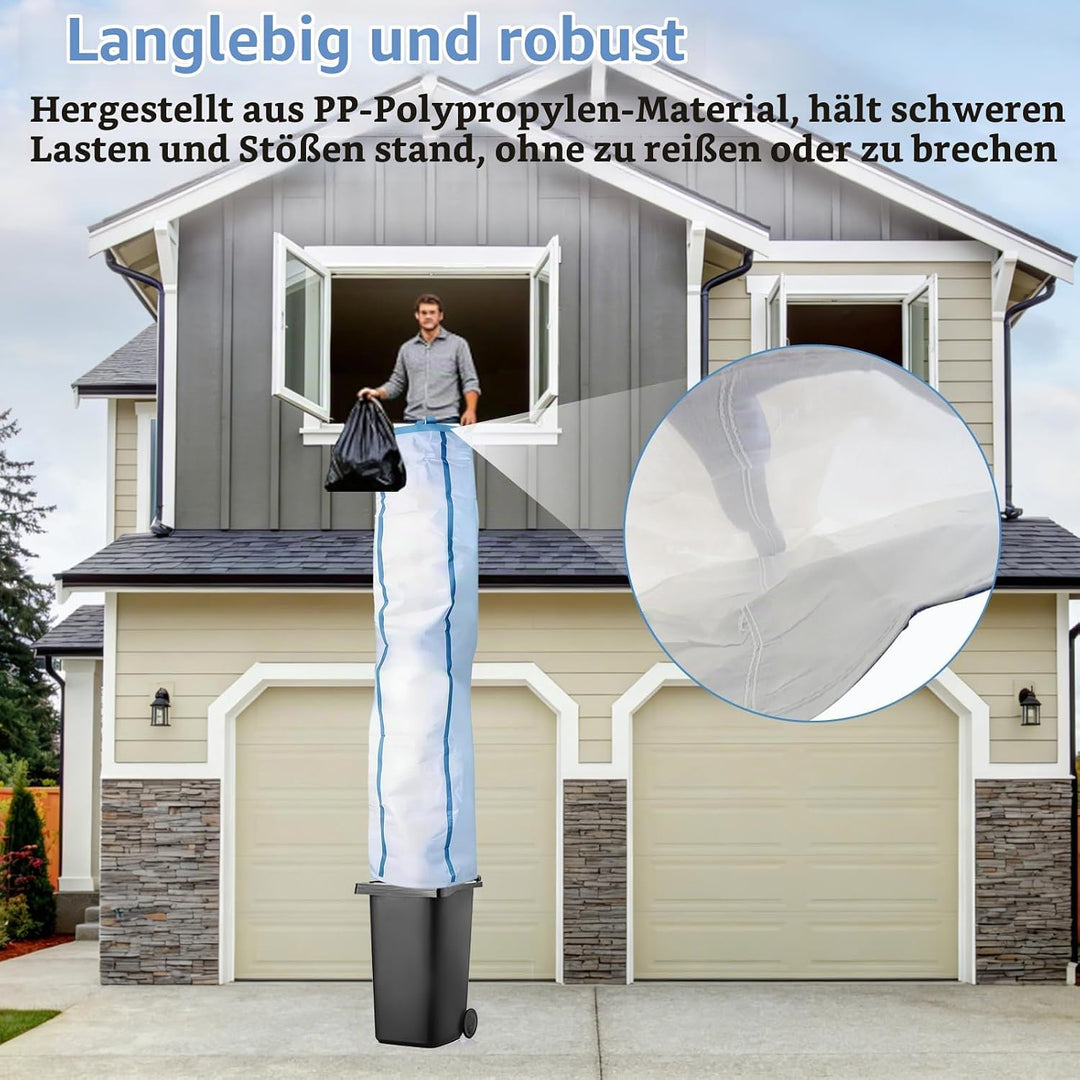 Schuttrutsche, 4m Bauschuttrutsche mit 8 Kabelbindern, Staubreduzierung, Platzsparend, Reissfester G