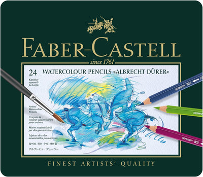 Faber-Castell 117590 Aquarellstifte Albrecht Durer 24 Metallkoffer Kunst und Grafik Wassertankpinsel