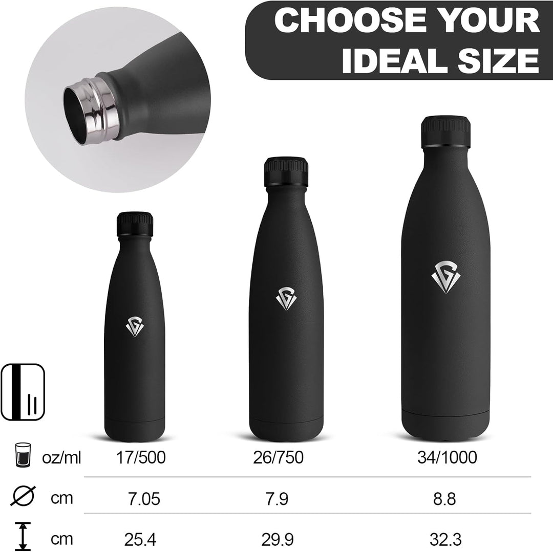 Thermosflasche, 750ml Trinkflasche Edelstahl, BPA-Frei, Trinkflasche Auslaufsicher, 24h Kalt & 12h W