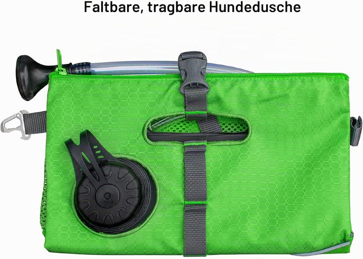 Kurgo Hunde-Dusche für unterwegs, Tragbarer Wassertank mit Duschkopf, Zum Waschen von schlammigen Pf